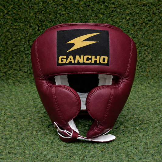Gancho Elite Headgear –BURGUNDY AND GOLD