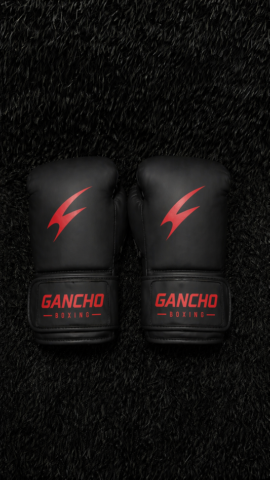 Underdog Boxing Gloves- MATTE BLACK RED LOGO