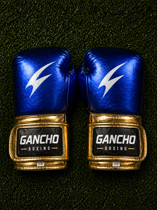 Underdog Boxing Gloves – METALLIC BLUE AND GOLD