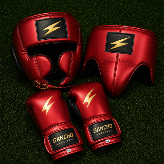Bloodline Elite Sparring Kit - RED AND BLACK GLOVE- SATIN